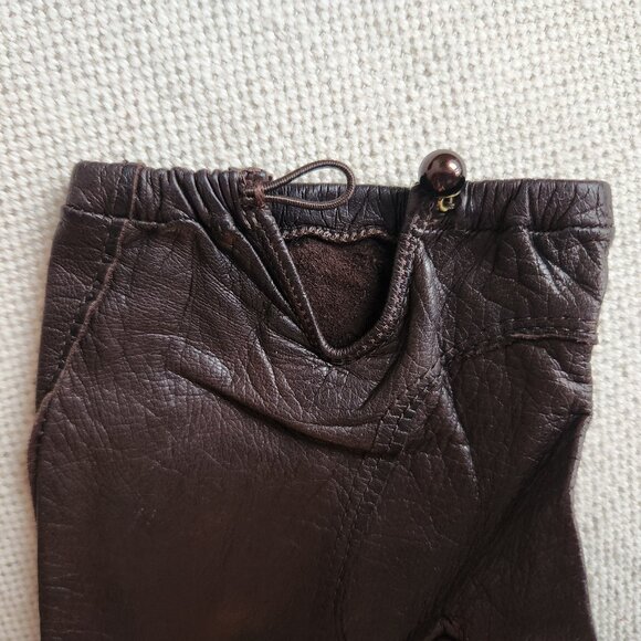 Vintage Chocolate Brown Leather Gloves – S - Picture 3 of 7